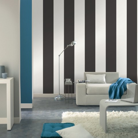 papel pintado rayado en blanco y negro